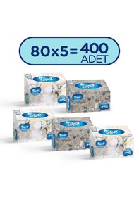 Resim Selpak El ve Yüz Havlusu Kutulu Mermer Desen 5 x 80'li 