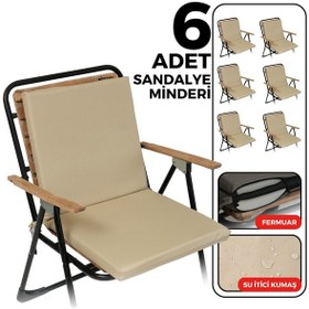 Resim Xpermate 6'lı Arkalıklı Sandalye Minderi Fermuarlı 40x40 Bej 