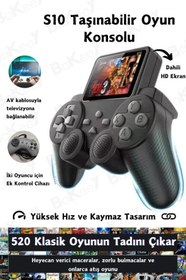 Resim Bakeey Taşınabilir 520 Oyunlu Kablosuz Oyun Konsolu Atari Oyun Konsolu Game Stick Retro Konsol 
