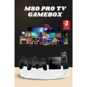 Resim Android Tv Box 2.4g 10K Ultra Hd 2gb Ram 64GB Hafıza 10000 Retro Oyunlu Konsol Game Stick M8 Pro 