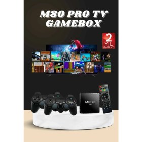 Resim Android Tv Box 2.4g 10K Ultra Hd 2gb Ram 64GB Hafıza 10000 Retro Oyunlu Konsol Game Stick M8 Pro 