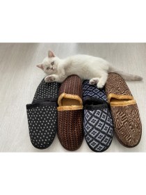 Resim Ebruli Butik Erkek Ev Terliği 