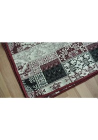 Resim Algelsineve Pachwork Serme Biyeli Çok Amaçlı Halı Örtüsü, Pike, Savan Bordo - Krem 