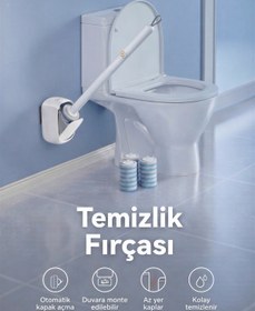Resim ModernEvAksesuar Tuvalet Fırçası - Yeni Nesil, Banyo Fırçası, Hijyenik Fırçası, Wc Fırça, Çok Amaçlı | Tek Kullanımlık Tuvalet Temizleme | Duvara Monte Tuvalet Fırçası 