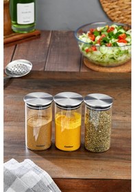 Resim Cooker 3'lü 300 Ml Metal Kapaklı Borosilikat Cam Kavanoz Seti Ckr3893 Gümüş 