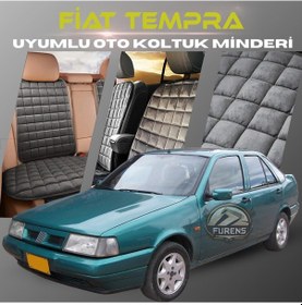 Resim Fiat Tempra Antrasit Tay Tüyü Cepli & Terletmez Sırtlı Oto Koltuk Minder Seti - Koruma Kılıfı Ön & Arka Set 