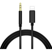 Resim Teknomila iPhone Uyumlu Lightning 3.5 mm Aux Çevirici Kablo Siyah 1 mt 