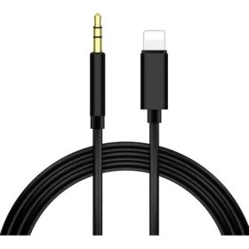 Resim Teknomila iPhone Uyumlu Lightning 3.5 mm Aux Çevirici Kablo Siyah 1 mt 