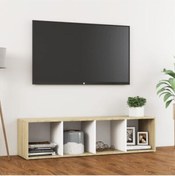 Resim Tdesigno Tdesıgno Eda Televizyon Sehpası - Ünitesi -kitaplık-meşe Beyaz 144 Cm 4 Raflı 