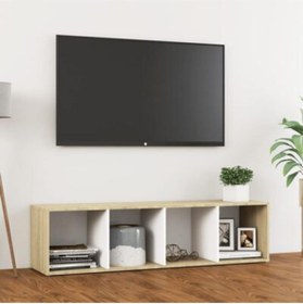 Resim Tdesigno Tdesıgno Eda Televizyon Sehpası - Ünitesi -kitaplık-meşe Beyaz 144 Cm 4 Raflı 