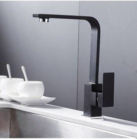 Resim Kare Siyah Mutfak Eviye Bataryası Siyah 