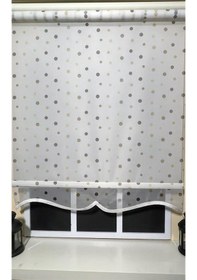 Resim Storburada Çift Mekanizmalı Puantiyeli Tül Ve Ekru Stor Perde St 043 Ekru 