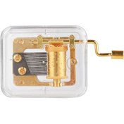 Resim 18 Notlar Şeffaf Akrilik Müzik Kutusu El Krank Diy Altın 