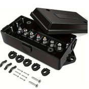 Resim Xuweiwei Black Heavy Duty 7 Yollu Römork Junction Box - Hava Koşullarına Dayanıklı 7 Pinli Elektrik Konnektörü Vida Ve Braketler İle 
