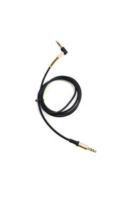 Resim electroon 3,5mm Stereo Gold Siyah Silikon Aux Kablo 1mt 