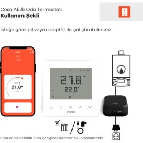 Resim Cosa Akıllı Oda Termostatı Kablosuz Kombi Kontrolü V5 
