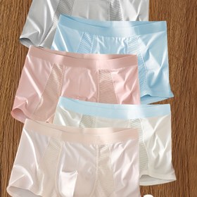 Resim Üçlü Paket Erkek Boxer Külot - Yumuşak Açık Bej Kumaş, Nefes Alabilen File Tasarımı, Orta Esneklik Konforu, Düz Renk, Rahat İç Çamaşırlar,Günlük İç Çamaşırı,Minimalist Tasarım,Klasik Kesim,Hafif Kumaş,Çoklu Paket İç Çamaşırı,Esnek Boxerlar,Günlük İhtiyaçlar 