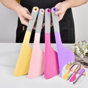 Resim Ekstra Büyük Silikon Spatula - Ergonomik Saplı Isıya Dayanıklı Yapışmaz Pişirme Aracı, Çok Renkli Seçenekler, Kek Dekorasyonu, Tereyağı Rulo Yapma ve Pişirme, Pişirme, Karıştırma ve Temizleme için Temel Mutfak Kullanımı 