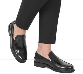 Resim Erkek Siyah Açma Deri Loafer 