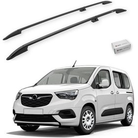 Resim Turtle Opel Combo Life 2019-2025 / Uzun Şasi Arası Uyumlu Tavan Çıtası Crown Siyah Siyah 
