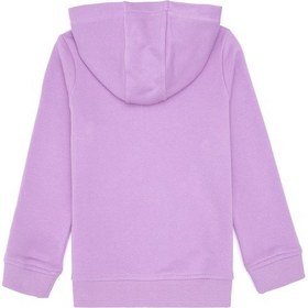 Resim U.S. Polo Assn. Kız Çocuk Lila Kapüşonlu Fermuarlı Basic Sweatshirt 50316837-VR034 