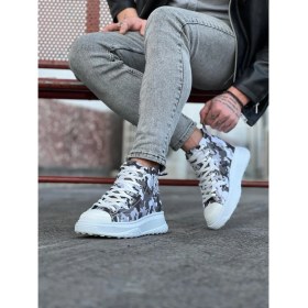 Resim Beyaz Askeri Yarım Bilek Casual Ayakkabı 