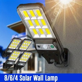 Resim 4/6/8 Adet Akıllı Güçlü LED Solar Bahçe Duvar Lambası, Akıllı Hareket Sensörlü Anahtarlı 9COB Süper Parlak Şarj Edilebilir Dış Mekan Aydınlatma, Bahçe, Veranda, Sokak Işığı için Solar Duvar Lambaları 