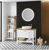 Resim Denko Smarto 95 CM Mdf Beyaz Banyo Dolabı Takımı + Boy Dolabı 