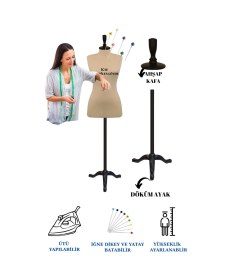 Resim Döküm Ayaklı 36 Beden Sünger Iğne Batabilen Terzi Mankeni Prova Mankeni Po-01 