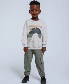 Resim Jack Lions Erkek Bebek Downhill Yazılı Sweatshirt-14342 Gri 