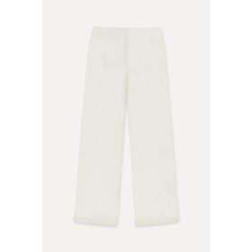 Resim Mudo Kadın Kırık Beyaz Wide Leg Keten Pantolon 