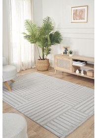 Resim Kaşmir Halı İskandinav Asta 120x180 Cm Salon Mutfak Halısı Yolluk Gri 