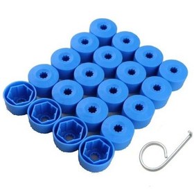 Resim Otozet - Vw Scirocco Bijon Civata Kapağı Mavi Renk 20 Adetli Set 17mm 1k06011739b9 