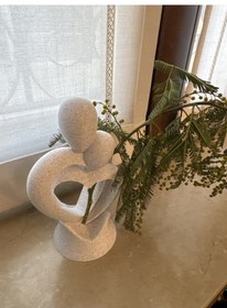 Resim Aşıklar Heykeli Sarılan Sevgililer Günü Heykeli 13cm Mermer Desen 