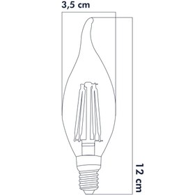 Resim Rustik E14 LED Ampul Kıvrık Uç 6W 3000K Gün Işığı 10'lu ERD-83 
