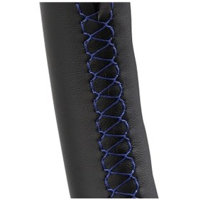 Resim Dıy Siyah Hakiki Deri Süet Araba Direksiyon Kılıfı Volkswagen Golf 6 Mk6 Vw Blue Thread Blue Thread 