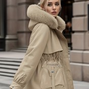 Resim Kadın Kışlık Polar Ceket - Tam Fermuarlı, Ayarlanabilir İpli Kapüşonlu ve Geniş Cepli Kalın Yalıtımlı Mont - Günlük ve Resmi Kullanım için Soğuk Hava Dış Giyim, Kışlık Ceket, Sezonluk Moda, Günlük Stil, Dayanıklı Kumaş, Dış Giyim Temel Parça 