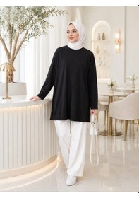 Resim Esra Butik78 Siyah & Beyaz Uzun Kollu İçlik Standart Beden Boy: 75 Cm 