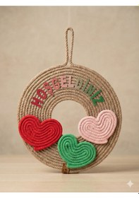 Resim Kapı Süsü Ve Paspası Kalpli Açık Kahverengi 