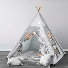 Resim instababyrooms Çocuk Oyun Çadırı Ayı ve Karavan Dijital Baskılı 