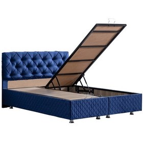 Resim Setaymobilya Baza, Vita Çift Kişilik Lacivert Baza + Başlık Seti, Setay 