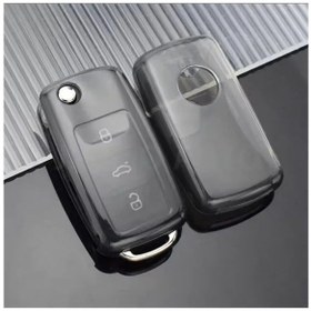 Resim Volkswagen Uds Golf Transporter Caddy Jetta Füme Oto Anahtar Kumanda Kabı Kılıf Oto Anahtarlık 