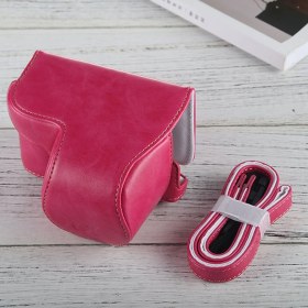 Resim Ykd Store Sony A6000 / A6300/ Nex 6 Için Tam Vücut Deri Kılıf Çanta Macenta (Yurt Dışından) 