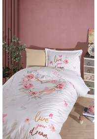 Resim Clasy Dream Bej %100 Pamuk Tek Kişilik Nevresim Takımı Bej 