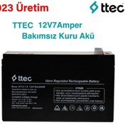 Resim Ttec 12 Volt 7A Akü -12V 7 Ah Kuru Base Akü Haziran 2023 Üretim 1 Adet 