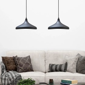 Resim Ikili Siyah Iç Beyaz Sarkıt Lamba Yemek Masası Oturma Odası Mutfak Salon Otel Café 