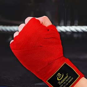 Resim 1 Çift BOSSANNA Elastik Boks Eldiveni - Spor, Dövüş Sanatları & Dövüş Eğitimi için Uygun, Dayanıklı Polyester - Siyah, Kırmızı, Beyaz Renklerde Güvenli Bilek Desteği, Boks Torbası ile Mevcut 
