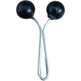 Resim Eşarp Klipsi Top Model Düz Siyah 1 Adet 