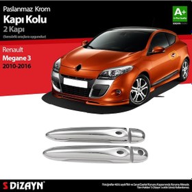 Resim S-Dizayn Renault Megane 3 Krom Kapı Kolu 2 Kapı Sensörlü 2010-2016 