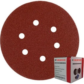Resim Cırtlı Disk Zımpara 6 Delikli Kırmızı 125mm 180 Val15066 Valıente 10'lu 